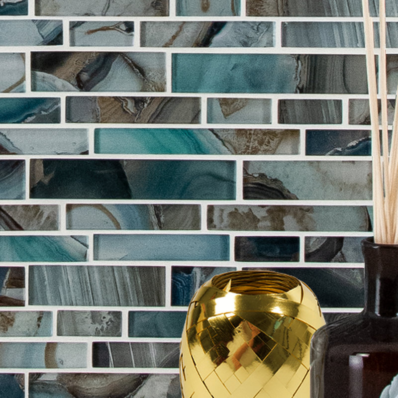 MSI Night Sky Interlocking Glass Mosaic Tile in Blue & Reviews Wayfair